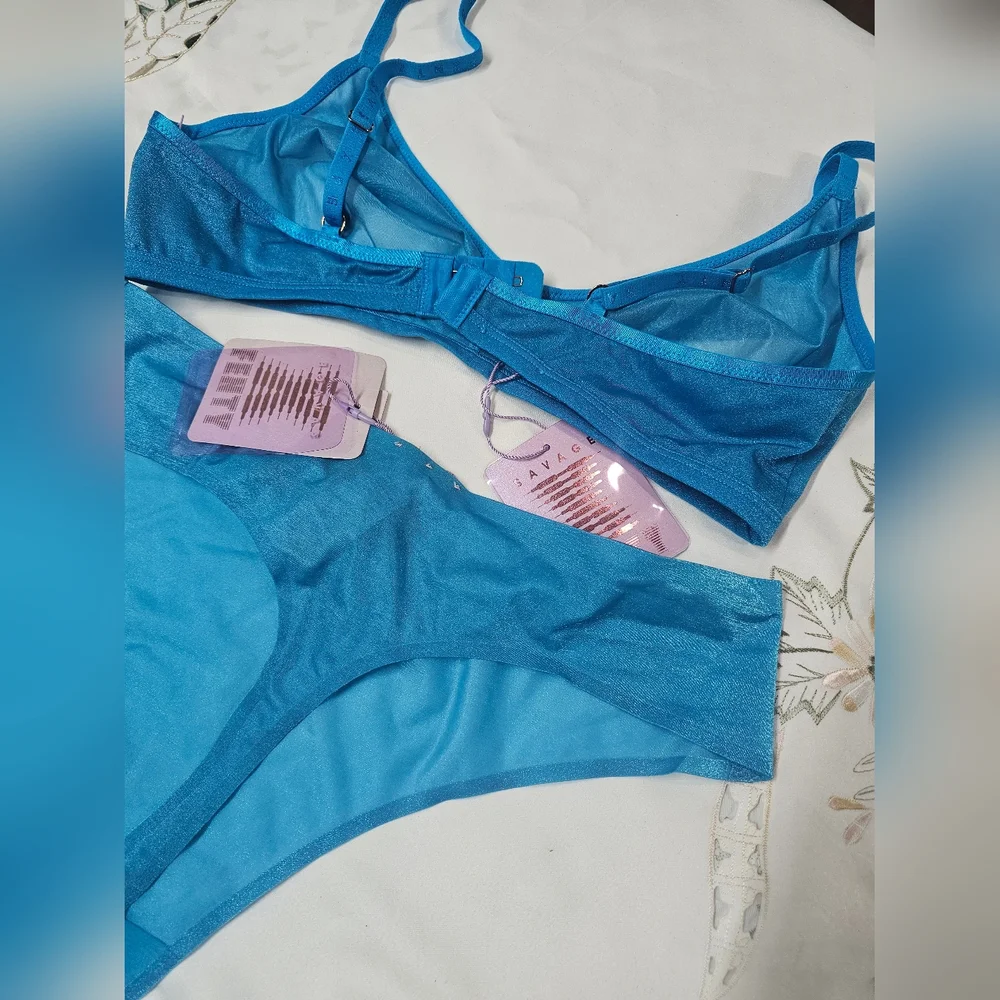 NWT Savage X Fenty Set Blue - Picture 4 of 9